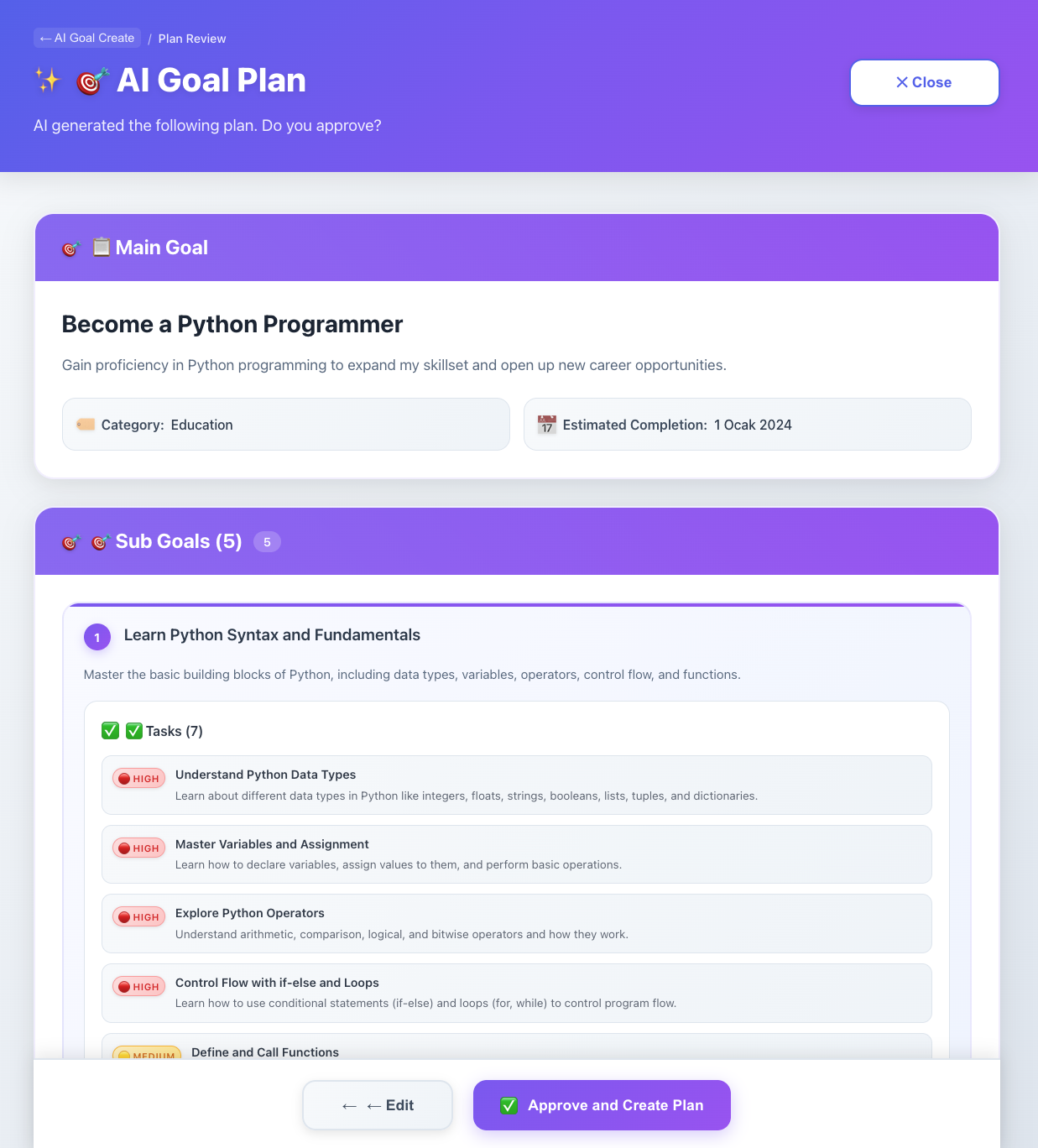 Plan Preview