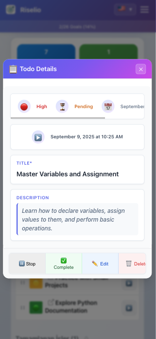 Mobile Task Details